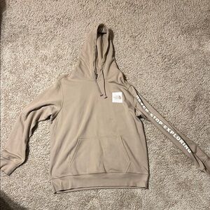 The North Face Tan Pullover Sweater with Graphic Sleeve